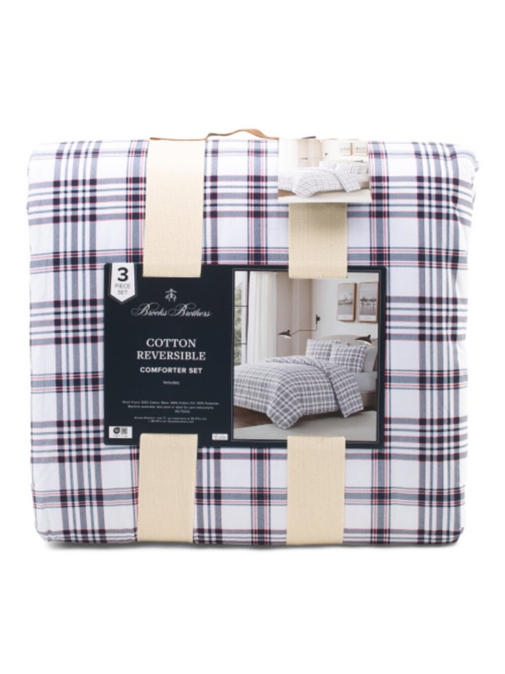 BROOKS BROTHERS 3pc Plaid Comforter Set